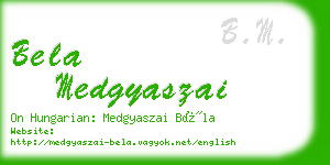 bela medgyaszai business card